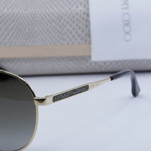 Jimmy Choo JIMENA/S 006J HA Aviator Sunglasses - Gold/Havana/Brown main image 7